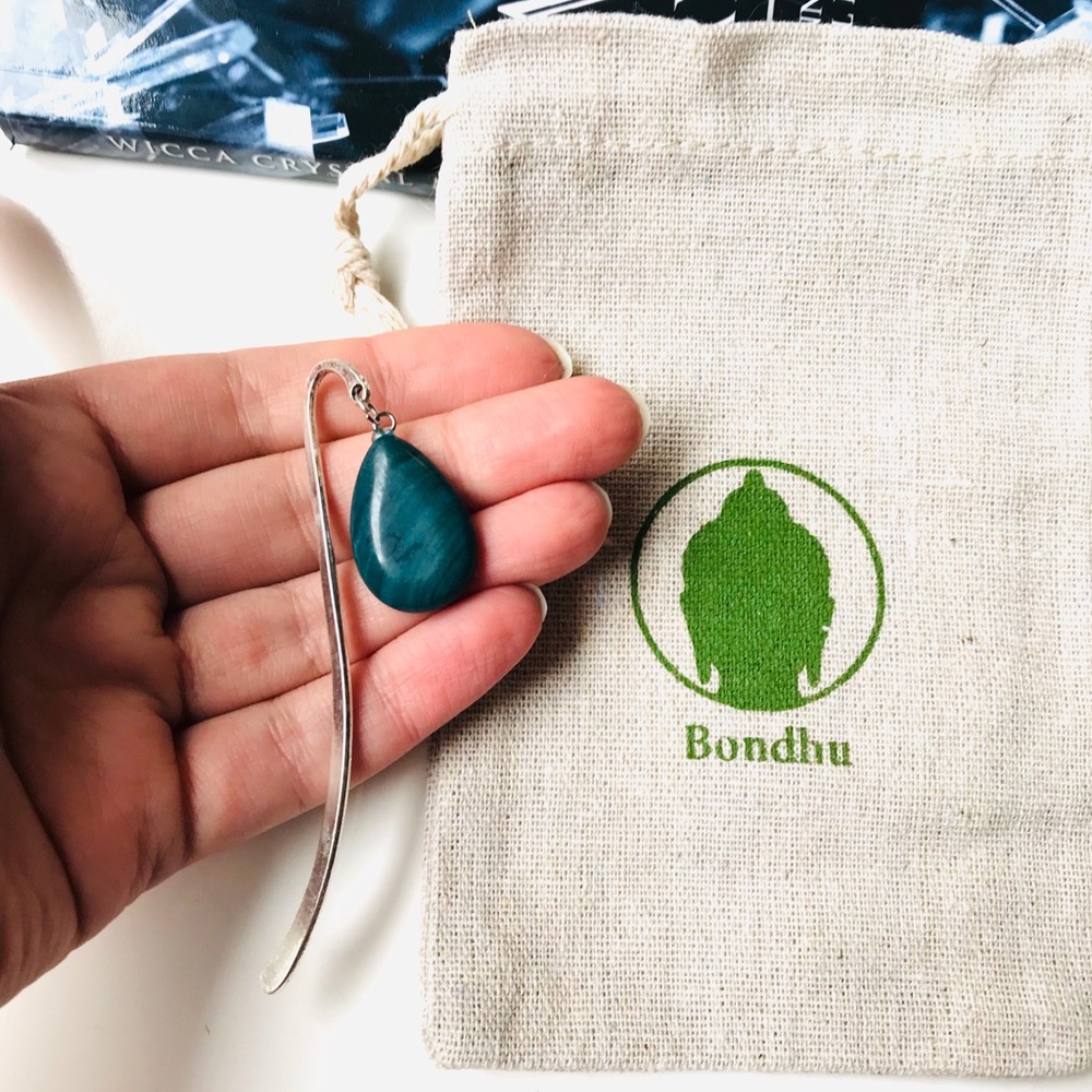 Blue Ocean Jasper Stone Pendant Reader Bookmark